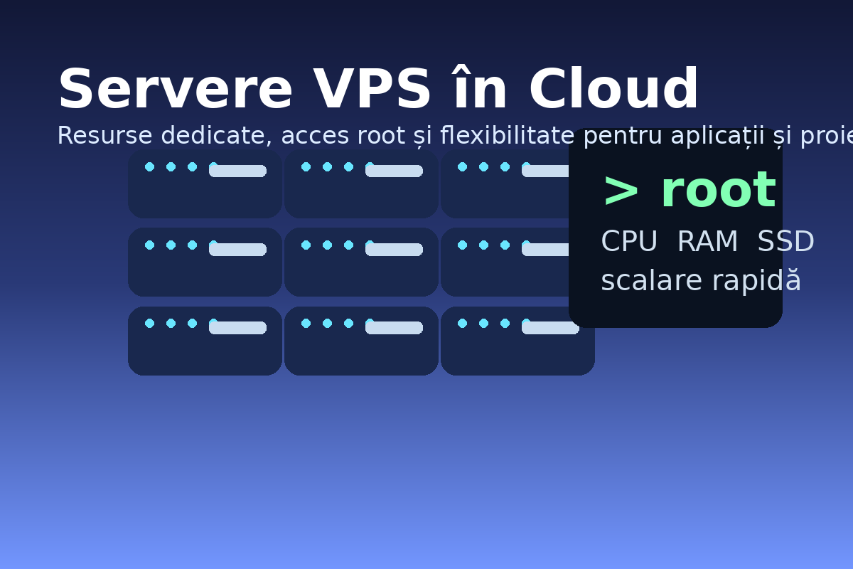 Server VPS cloud cu acces root și resurse dedicate